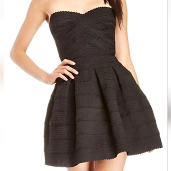 Express Black Strapless Mini Dress Xs - Picture 1 of 16